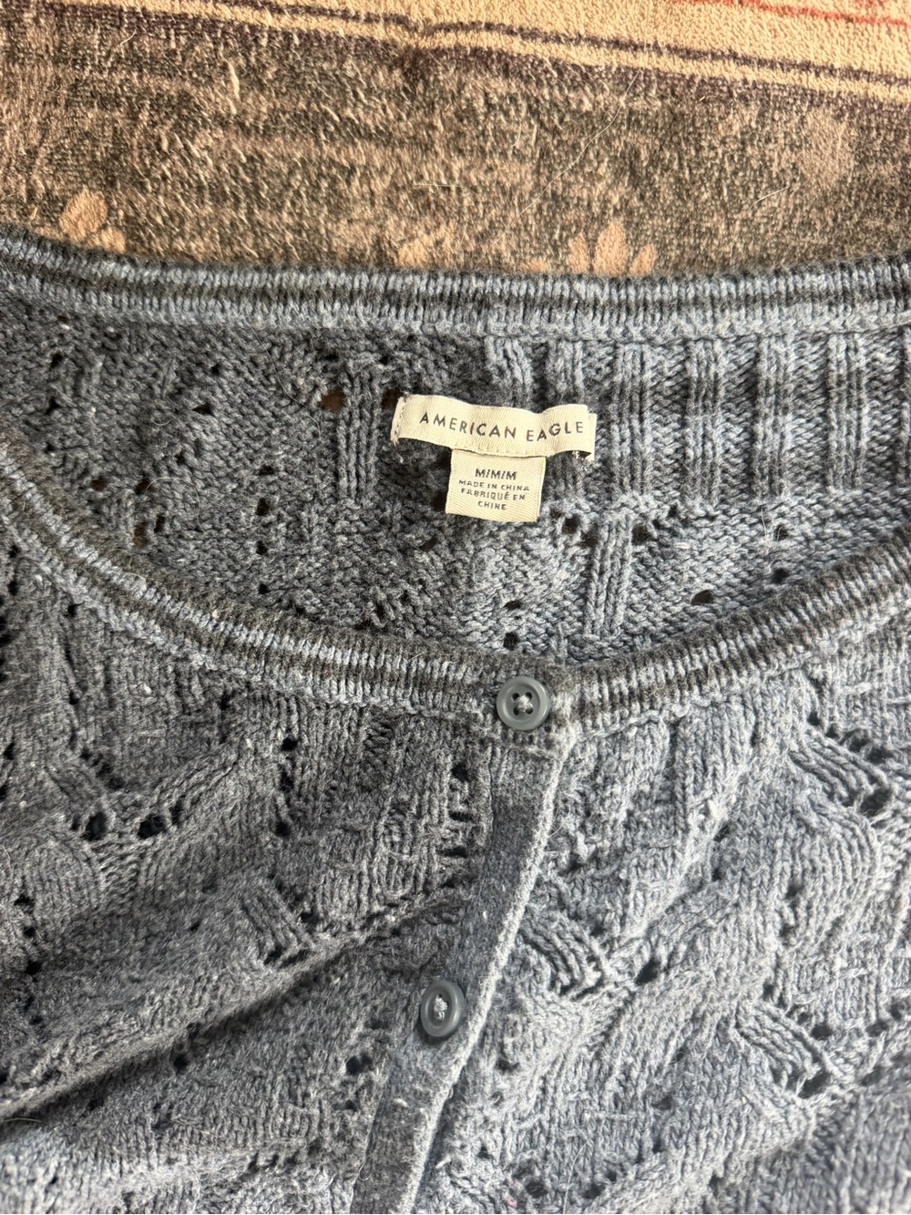 American Eagle Outfitters Blue Gray Knit Vest